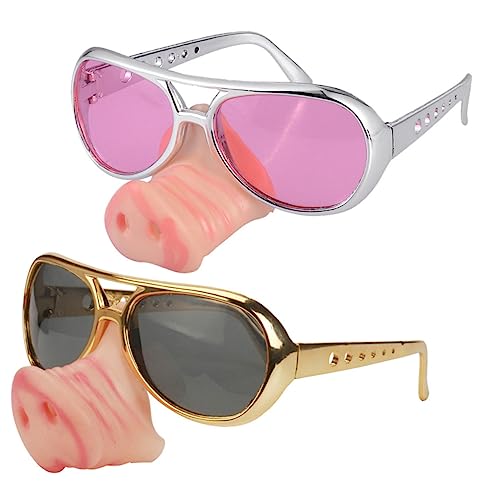 COLLBATH 2st Partybrille Sonnenbrille Anziehen Kostüm Brille Lustige Brille Lustige Halloween-brille Gastgeschenke Für Schweine Lustige Verkleidungsbrille Kostümzubehör Für Rollenspiele von COLLBATH