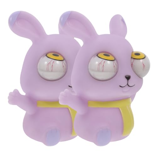 COLLBATH 2st Starrendes Kaninchen Puppe Brotmaschine Brötchen Kabelbinder Zum Verschließen Von Lebensmitteln Großes Augenspielzeug Cartoon-kaninchen Bausatz Tragbares Hase Violet von COLLBATH