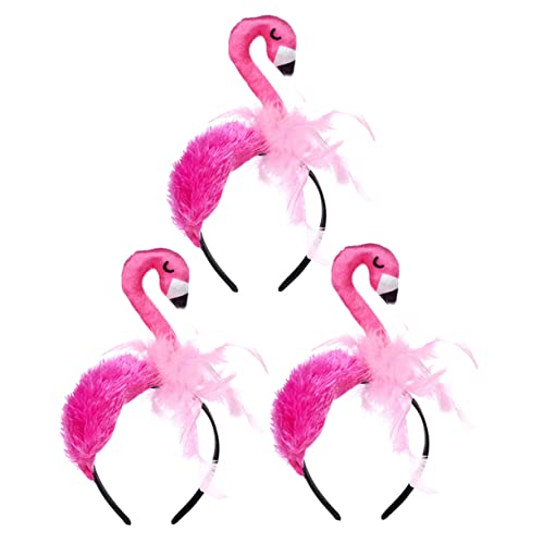 COLLBATH 3St Flamingo-Stirnband Kinderhaare Hautpflege-Haarband hawaiianische Party-Stirnbänder kinderkostüme igelkostümkinder entzückender Kopfschmuck Geburtstagsparty-Stirnband Feder von COLLBATH