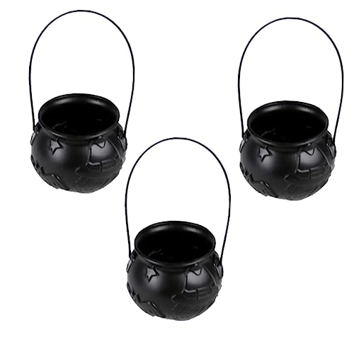 COLLBATH 3st Halloween-süßigkeitsglas Bonbonglas Für Halloween Halloween-süßigkeiten-Eimer Behälter Für Halloween-leckereien Halloween Süßes Sonst Gibt's Saures Taschen Black Plastik von COLLBATH