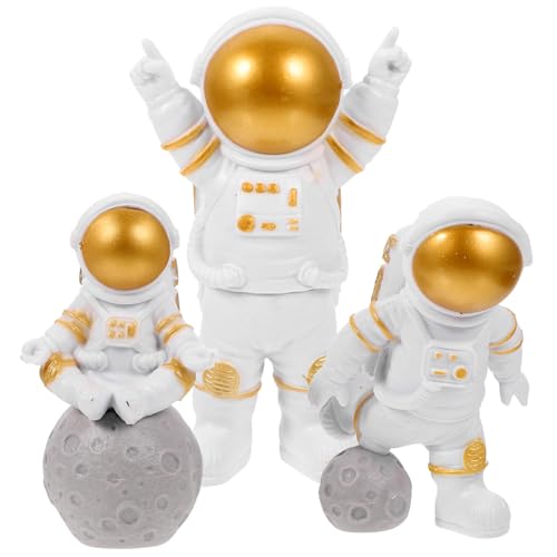 COLLBATH 3st Raumkuchendekoration Geburtstag Astronautenkulisse Esstischdekoration Miniatur-astronaut Kuchendekorationen Raumschiff Schreibtisch Astronauten-kuchendekor Figur Pvc von COLLBATH