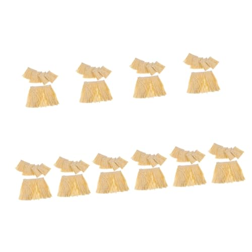 COLLBATH 50 Stück Bühnenkostüm mottoparty hawaii hochzei zwillengummi hawaii outfit kinder Hula-Rock-Kostüm-Zubehör-Kit Rafi-Papierkleid Performance-Kleid Kleid mit Quasten 2. Yellow von COLLBATH