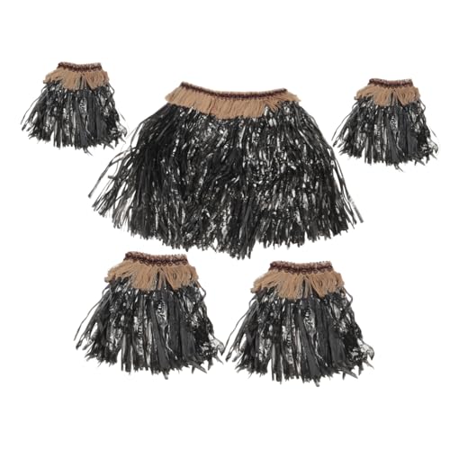 COLLBATH 5St Hawaiischer Rock Hawaii-Grasrock hawaiianische Grasröcke für Männer Hawaii-Kleid Hula Luau-Kleid caakg hawaii outfit Hawaiirock für Erwachsene Hawaiiröcke für Frauen Black von COLLBATH