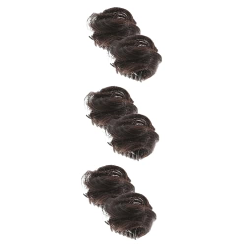 COLLBATH 6 Stück Künstliche Katzenohren Fleischbällchen Kopf Künstlicher Dutt Künstliches Haar Haargummi Krallenclip Unordentlicher Dutt Space Haarknoten Haarknoten Krallenclip von COLLBATH