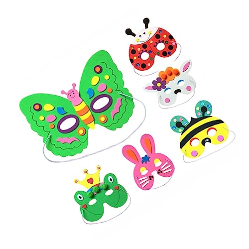 COLLBATH 6St Bastelsets aus Papier für Kinder Graspapiermasken DIY-Materialset Augenmaske aus Papier tierische Papiermasken Kunstmalerei-Kits Partyset für Kinder Tiermaske Anziehmaske Suite von COLLBATH