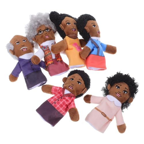 COLLBATH 6St Familie Fingerpuppen Kind Familienhandpuppe Puppenspiel Puppen für Geschichtenerzähler Kuschelige Fingerpuppen Finger Familie Familienmitglieder Marionetten Plüsch von COLLBATH