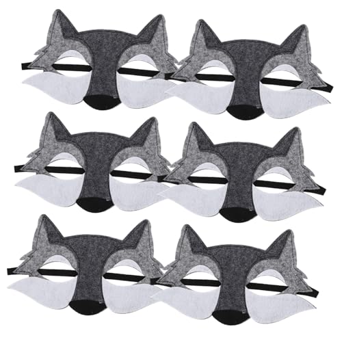 COLLBATH 6st Oberfläche Aus Vliesfilz Maskerade Wolfsmaske Tiere Verkleiden Venezianische Maskerade Maske Realistische Tiermaske Wilde Tiermasken Katzenfrauenmaske Halloween-cosplay Gefühlt von COLLBATH