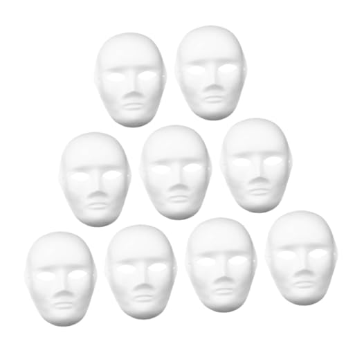 COLLBATH 9er Set DIY Vollgesichtsmaske Weiße Papiermaske Zum Bemalen Für Jungen Kreatives Bastelset Für Ideal Für Karneval Halloween Und Geburtstagsfeiern von COLLBATH