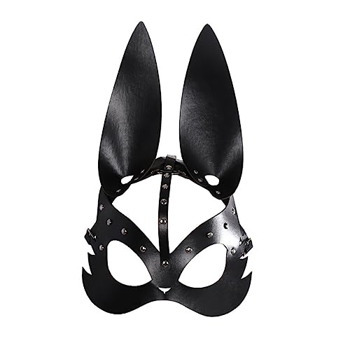 COLLBATH Bunny Für Karneval Und Fasching Elegante Party Für Erwachsene Stilvolle Verkleidung Für Osterfeiern Und Kostümpartys Schwarze Lederkaninchenmaske von COLLBATH