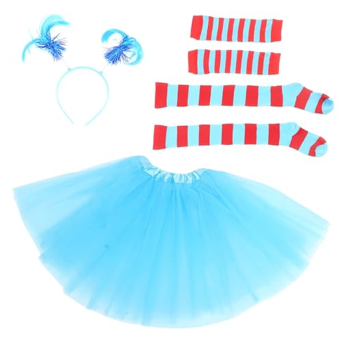COLLBATH Cosplay Kostüm mit Gestreiften Overknee-strümpfen Tüllrock Ärmeln und Stirnband Atmungsaktiv Bequem Modisch Vielseitig für Party und Tanz Komplettset COLLBATH Cosplay Kostüm mit Gestreiften Overknee-strümpfen Tüllrock Ärmeln und Stirnband Atmungsaktiv Bequem Modisch Vielseitig für Party und Tanz Komplettset von COLLBATH