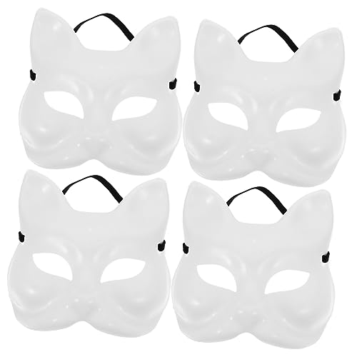 COLLBATH DIY Handbemalte Fox Masken Weiße Bastelmasken Für Halloween Tierpartys Und Kostüme Blanko Masken Zum Kreativen Gestalten Und Verkleiden von COLLBATH