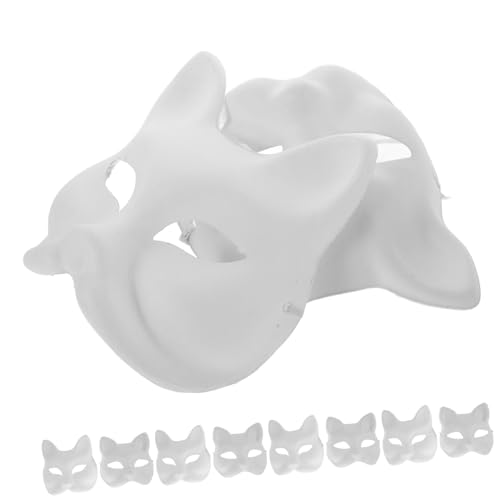 COLLBATH DIY Masken Zum Bemalen Weiße Katzen Und Fuchsmaske Unbemalt Ideale Maskerade Für Karneval Halloween Und Kostümpartys Handgemachte Papiermasken Für Kreative von COLLBATH