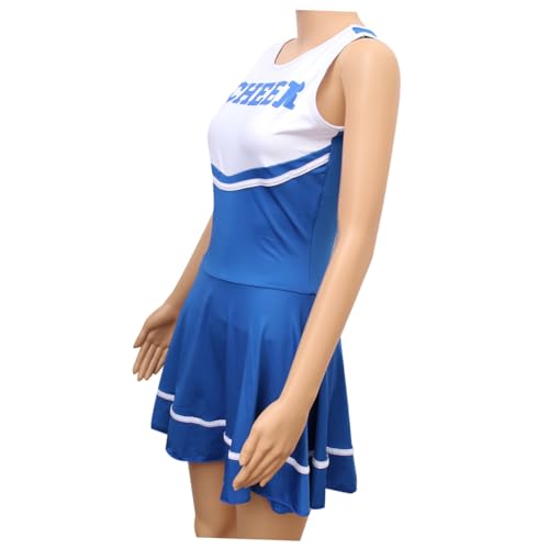 COLLBATH Damen Cheerleader Kostü Für Halloween Und Partys Royal Festliches Kleid Für ädchen Und Frauen Ideal Für Schulveranstaltungen Und Karneval von COLLBATH