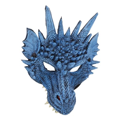 COLLBATH Drachenmaske Für Halloween Kostüm Requisite Blau Verkleidungszubehör Für Maskerade Cosplay Kostümparty Und Karneval Ideal Für Auftritte Und Besondere Anlässe von COLLBATH