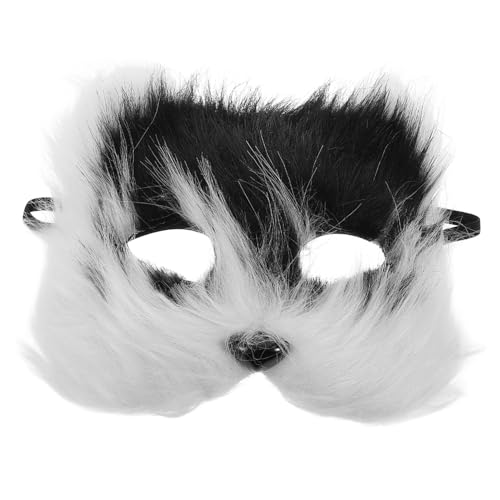 COLLBATH Realistische Katze Cosplay Maske pelzigen Kunststoff halbes Gesicht für Halloween-Partys Maskenbälle von COLLBATH