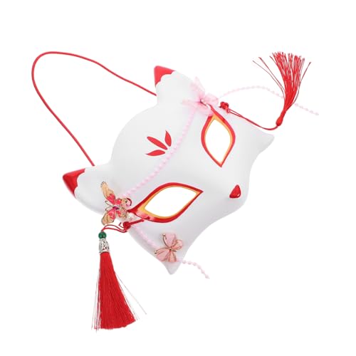 COLLBATH Fuchs Maske Partymaske Halloween-cosplay Kaninchen-halloween-kostüm Fuchs-cosplay-maske Kopfbedeckungen Anbu-maske Maskendekor Japanische Tiermaske Halbmaske Halloween Plastik Weiß von COLLBATH