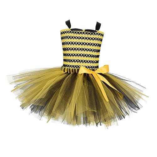 COLLBATH Gazerock für Mädchen Tierischer Tüllrock Bienenkostüm kinder Bienenkostüm für Kinder Bienenantennen-Stirnband bee costume Bienenkleid Tüllrock für Mädchen Partyrock für Mädchen von COLLBATH