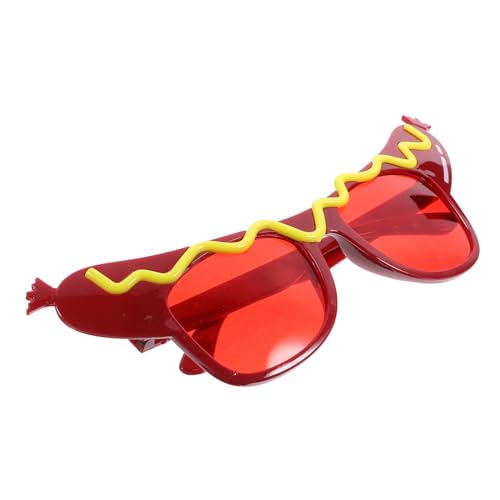 COLLBATH Gläser Neuheit tropische, schicke Brillen Hot-Dog-Kostüm Luau-Party-Sonnenbrille Partygeschenke Lustige Brille Spaßbrille Party-Foto-Requisite Leichte Partybrille Abs rot von COLLBATH