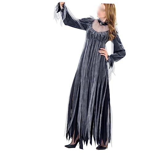 COLLBATH Halloween-hexenkleid Für Damen Cosplay Maskerade Gothic-stil Kostüm Größe Xl Grau Ohne Spiegel Gewicht 58–63 Kg von COLLBATH