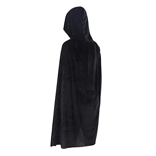 COLLBATH Kapuzenrobe Umhang Schwarz Gothic Halloween Party Cosplay Männer Frauen Jungen und Mädchen Robe Umhang von COLLBATH