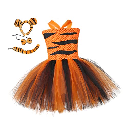 COLLBATH Kinderröcke halloween costume halloween kleidung halloween outfit Kinder Mädchen Tierkostüm Tiger verkleiden sich Cosplay Partyrock für Mädchen Tanzrock für Mädchen Orange von COLLBATH