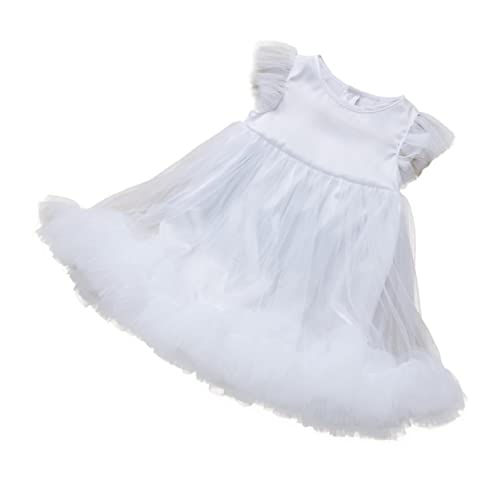 COLLBATH Kleid Ohne Ärmel Hochzeitsprinzessin Tüll Kinderkostüme Mädchenkleid Formelles Kleid Aus Tüll Ballettkleid Für Mädchen Formelles Babykleid Kostüm Für Kinder Weiß Polyester von COLLBATH