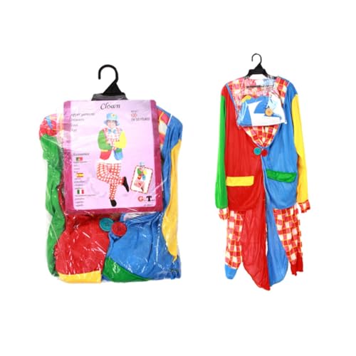 COLLBATH Kreatives Karnevals Clown Kostüm Für Erwachsene Teiliges Mit Hut Fliege Jacke Und Hose Für Halloween Fasching Und Mottopartys Buntes Clown Outfit Für Männer von COLLBATH