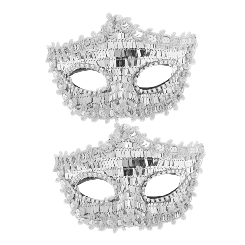 COLLBATH Maske Verkleiden Kostüm Maske Halloween-maske Halbgesichts-maskerademaske Für Frauen Abschlussball Maske Festliche Maske Venezianische Augenmaske Maskerade Maske Herren Pvc Silver von COLLBATH