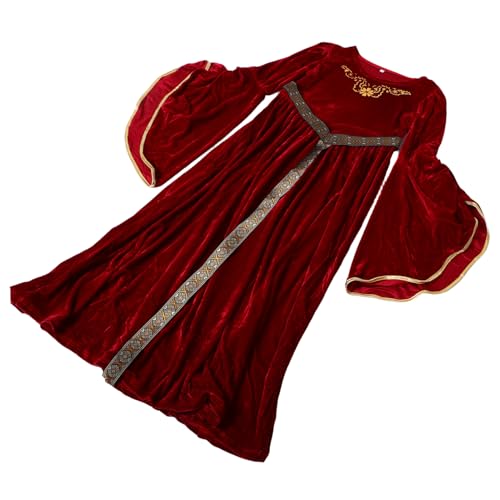 COLLBATH Mittelalterliches Prinzessinnenkostü Für Elegantes Langärmliges Kleid Mit Trompetenärmeln Ideal Für Halloween Cosplay Und Bühnenaufführungen Größe von COLLBATH