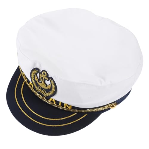 COLLBATH Party- -Hut Seekappe Hüte für Frauen Kapitänsmütze für Herren zum Bootfahren Marine Kostümzubehör bastelzeug matrosen hut Kapitänsmütze Kostüm Cosplay-Kapitänsmütze Polyester von COLLBATH