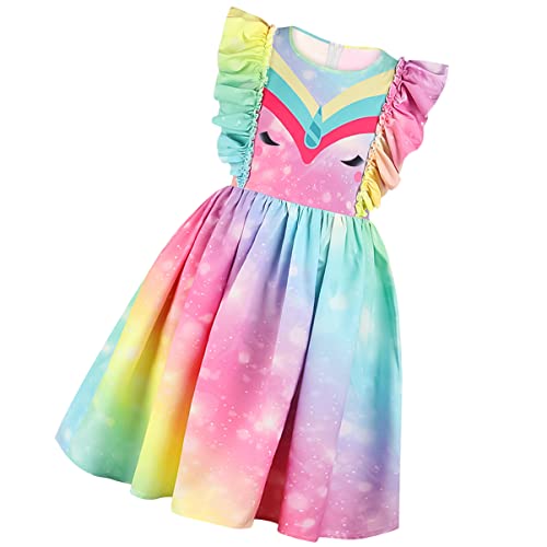 COLLBATH Regenbogenkleid Kleider Für Kinder Einzigartige Kostüme Kostümkleid Für ädchen ädchenkleidung ädchen Einteiler Kostüme Für ädchen Prinzessinnenkleid Für ädchen Polyester von COLLBATH