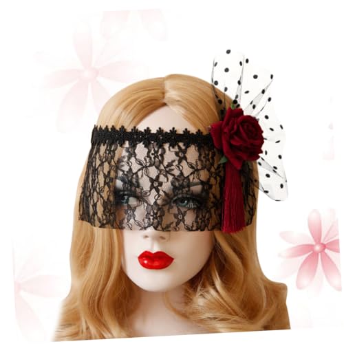 COLLBATH Retro Schwarzer Spitzenschleier Für Halloween Halbes Gesicht Augenmaske Kopfschmuck Für Lustige Maskerade Party Accessoire Für Karneval Und Kostüme von COLLBATH