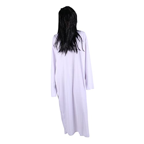 COLLBATH Sadako-kleidung Geister-sadako-kostüm Schwarzes Outfit Halloween-kostüm Für Frauen Geisterkostüm Für Damen Sadako-cosplay-outfits Kleid Der Geisterbraut Cosplay-kleid Gestrick Weiß von COLLBATH