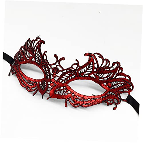 COLLBATH Spitzenmaske Für Karneval Und Halloween Elegante Augenmaske Aus Rotem Spitzenstoff Für Damen Und Herren Ideal Für Maskenbälle Partys Und Bühnenaufführungen von COLLBATH