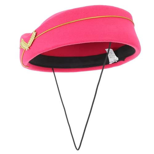 COLLBATH Stewardess-Hut Paillettenhut Fascinator-hüte Für Wollene Stewardess-mütze Matrosenhut Hüte Für Frauen Damen Baseballmütze Vintage-Hut Flugkopfschmuck Damen Hut Imitation Monny Rosy von COLLBATH