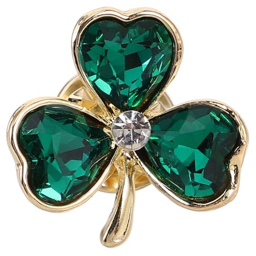 COLLBATH Strass Brosche Mit Grünem Blatt Kleeblatt Brosche Sicherheits Pullover Anstecknadeln Irische Dreiblättrige Brosche St Patricks Day Glücksbringer von COLLBATH