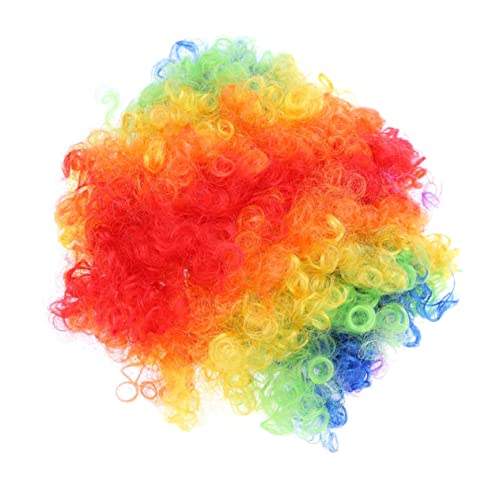 COLLBATH Vollfarbiges Haarteil Clownperücke Und Nase Bunte Perücken Maske Halloween Schwarze Clown-perücke Clownperücke Für Damen Gefälscht Clown-haarteil Farbe Perücke Rüsche Reifen Green von COLLBATH