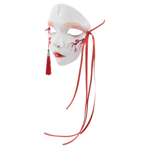 COLLBATH Vollgesichts Maske Für Erwachsene Traditionelle Chinesische Maske Für Halloween Cosplay Und Partys Handgezeichnetes Design Mit Kirschblütenmotiv Ideal Als Halloween Zubehör von COLLBATH