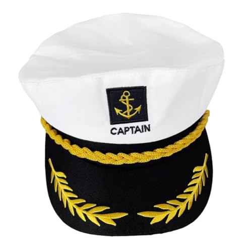 COLLBATH Yacht Hut Für Damen Matrose Marine Cosplay Hut Für Halloween Karneval Und Mottopartys Unisex Kapitänsmütze Für Authentische Kostüme von COLLBATH