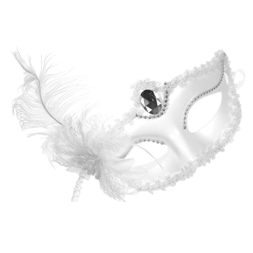 COLLBATH halbe Gesichtsmaske aus Spitze halloween masken halloweenmaske augenklappe augenmasken Abschlussball-Frauen-Masken Spitzen- Halloween-Maskenstütze Gesichtsdekore Weiß von COLLBATH