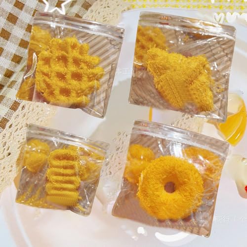 4Pcs Fried Funny Foods Squishy Toy, Super Soft Squeeze Toys, Squishy Stress Relief Toy, Sensory Fidget Squeeze Toy for Stress Relief, Novelty Toy Birthday Gifts for Boys Girls (Mixed*4Pcs) von COLOEMO