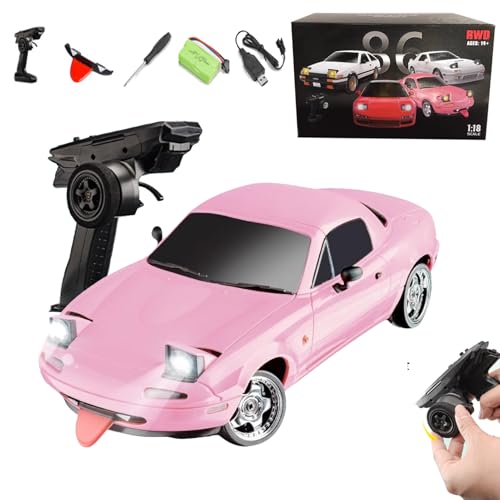 BlinkBuddy 1:18 Pro Drift RC Car, 2025 New BlinkBuddy Drift RC Car, 2.4GHz Mx-5 Rc Drift Car with Gyroscope, Electric 4WD High Speed Rc Racing Car with 2 Rechargeable Batteries (Pink) von COLOEMO