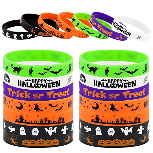 COLOFALLA 21 Stück Halloween Party Mitgebsel Halloween Armband Accessoires Happy Halloween Geschenke Gastgeschenk für Junge Mädchen von COLOFALLA