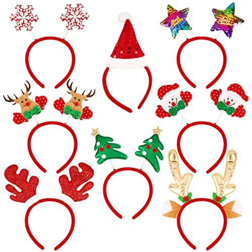 COLOFALLA 8 Stück Weihnachten Haarreif Weinachtshaarreifen Weihnachten Stirnband Haarschmuck Kopfbedeckung Weihnachtsdeko Geschenke Party Accessoires von COLOFALLA