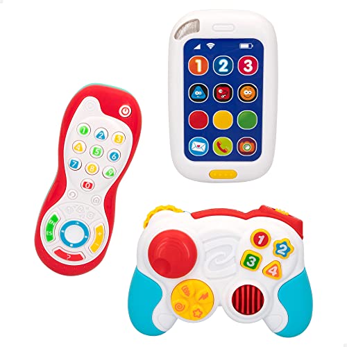 ColorBaby 46904 Set mit zweisprachigen Telefonen (PLAYGO). Mit Lichtern und Geräuschen, bunt, S von PLAY