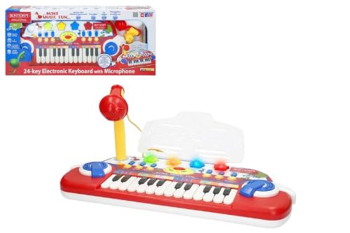 COLORBABY Bontempi Elektronisches Organo, 24 Tasten, mit Mikrolichtern und Sound, Mehrfarbig (1) von COLORBABY