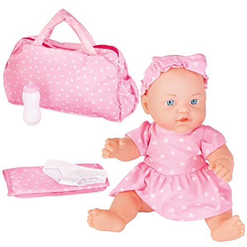 ColorBaby 46799 Puppe 31 cm mit Wickeltasche Colorbaby's 24 m + von COLORBABY