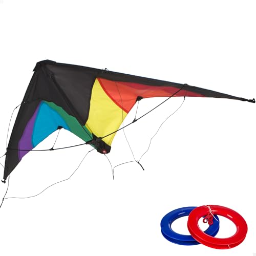 ColorBaby 85092 - Kunstdrachen, Regenbogen, 125 x 72 cm, 2 runde Griffe, aerodynamisch, Pop Up, Drachen für Kinder, 8 Jahre, Outdoor-Spiele für Kinder ColorBaby 85092 - Kunstdrachen, Regenbogen, 125 x 72 cm, 2 runde Griffe, aerodynamisch, Pop Up, Drachen für Kinder, 8 Jahre, Outdoor-Spiele für Kinder von COLORBABY