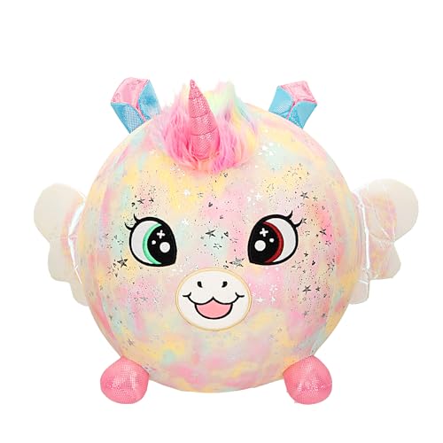 ColorBaby Biggies Riesiges Einhorn-Plüschtier, inkl. Fußpumpe, Überraschungsspielzeug, weicher Ball, Größe XXL, Tierspielzeug, Geschenk für Mädchen 3 Jahre von COLORBABY