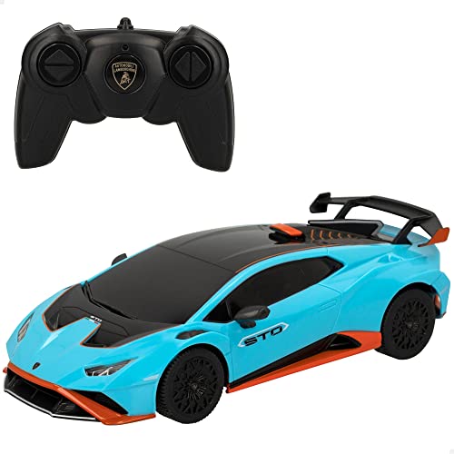 ColorBaby Lamborghini Huracán STO, ferngesteuertes Auto, Blau mit Schwarz, Maßstab 1:24, für Kinder und Erwachsene, ferngesteuertes Kinderspielzeug (46987) von COLORBABY